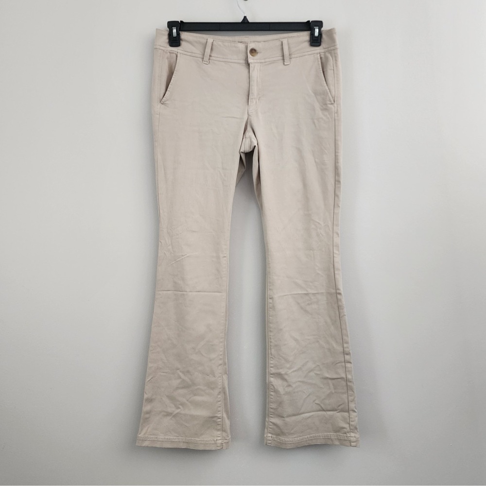 AMERICAN EAGLE OUTFITTERS Super Stretch Size 16 Long Khaki Beige Kick Boot Pants